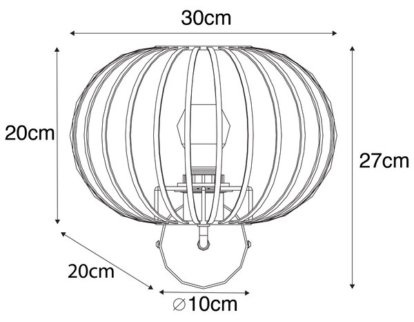 Dizajnerska zidna svjetiljka hrđavo smeđa 30 cm - Johanna