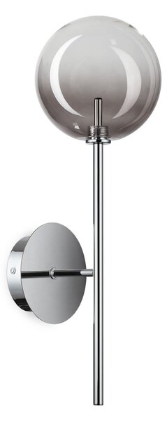 IDEAL LUX Zidna lampa Ideal Lux Equinoxe, krom/dimno siva, visina 45 cm, Krom, Dnevni boravak/blagovaonica, Metal