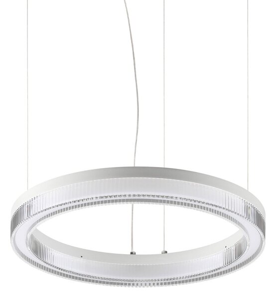 IDEAL LUX Ideal Lux Crown LED viseća svjetiljka, Ø 40 cm, bijela, metal, Bijela, Dnevni boravak/blagovaonica, Metal