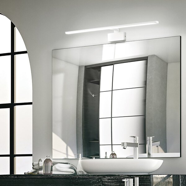 IDEAL LUX Ideal Lux Alma LED zidna svjetiljka, bijeli metal, širina 51 cm, Bijela, Dnevni boravak/blagovaonica, Metal, Zidna utičnica ispod
