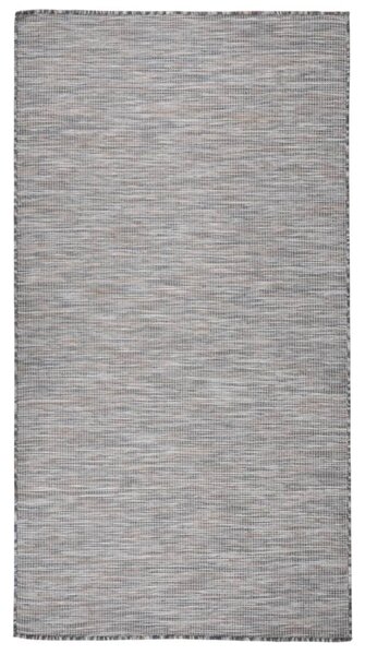 VidaXL Vanjski tepih ravnog tkanja 80 x 150 cm smeđe-plava