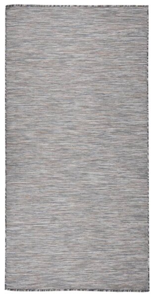 VidaXL Vanjski tepih ravnog tkanja 100 x 200 cm smeđe-plava