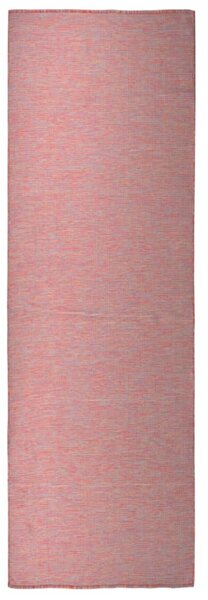 VidaXL Vanjski tepih ravnog tkanja 80 x 250 cm crveni