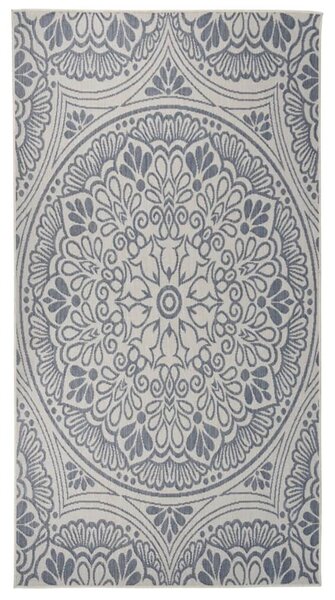 VidaXL Vanjski tepih ravnog tkanja 80 x 150 cm plavi s uzorkom