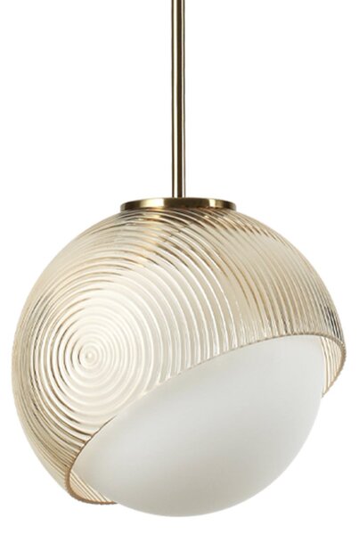 IDEAL LUX Lampa za viseće svjetlo Ideal Lux Bloom, Ø 17 cm, mesing, metal/staklo, prigušiva, Zlato / mjed, Dnevni boravak/blagovaonica, Metal