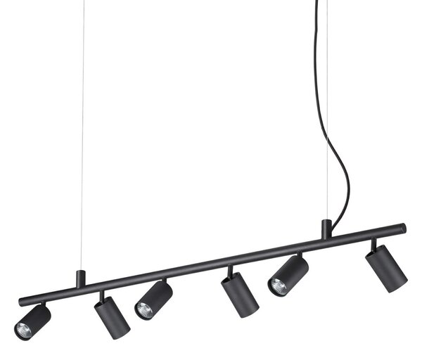 IDEAL LUX Ideal Lux Dynamite okrugla viseća lampa, crna, s 6 svjetiljki, Crno, Dnevni boravak/blagovaonica, Metal