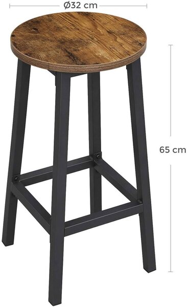 Barska stolica Vintage Style (2 komada) - crni