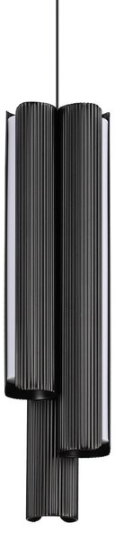IDEAL LUX Ideal Lux Dorica LED viseća svjetiljka, crna, Ø 9 cm, metal, 3-svjetiljka, prigušiva, Crno, Dnevni boravak/blagovaonica, Aluminij