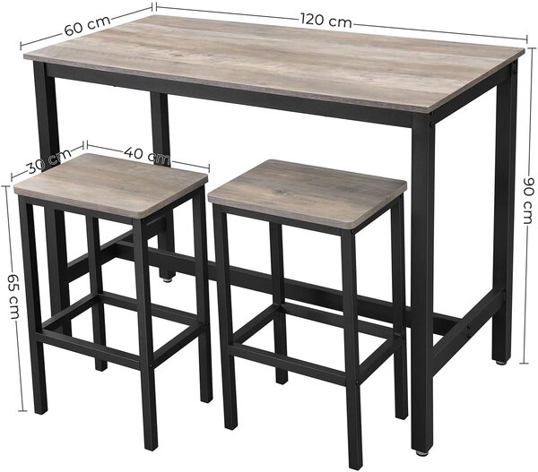 Barski stolni set Greige Black