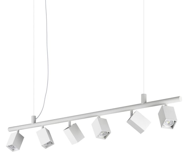IDEAL LUX Ideal Lux Dynamite četvrtasto viseće svjetlo, bijelo, 6-svjetiljkama, Bijela, Dnevni boravak/blagovaonica, Metal