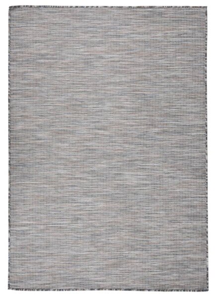 VidaXL Vanjski tepih ravnog tkanja 140x200 cm smeđe-plava