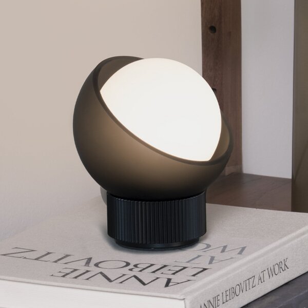 IDEAL LUX Stolna lampa Ideal Lux Bloom, crna/tamnosiva, visina 13 cm, Crno, Dnevni boravak/blagovaonica, Metal