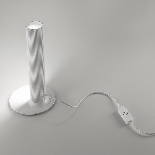 IDEAL LUX Ideal Lux Dorica LED stolna lampa, bijela, visina 25 cm, prigušiva, Bijela, Dnevni boravak/blagovaonica, Aluminij