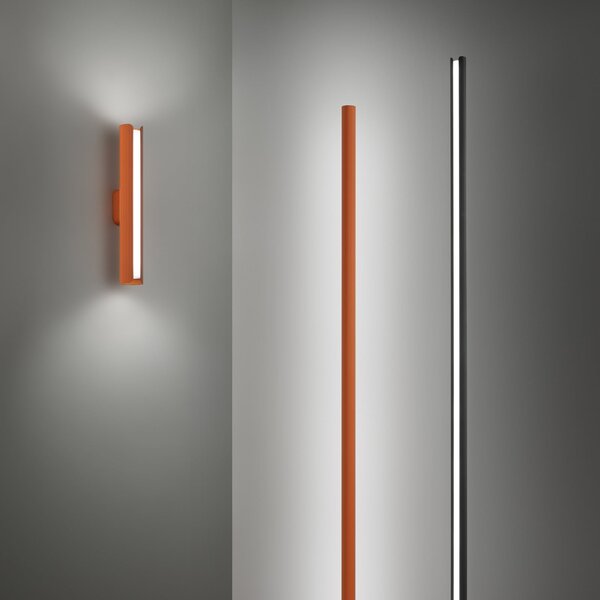 IDEAL LUX Ideal Lux Dorica LED zidna svjetiljka, narančasta, visina 30 cm, metal, Naranča, Dnevni boravak/blagovaonica, Aluminij
