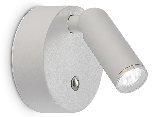 IDEAL LUX Ideal Lux Bean LED punjivi zidni reflektor, bijeli, širina 8 cm, prigušiva, Bijela, Dnevni boravak/blagovaonica, Metal