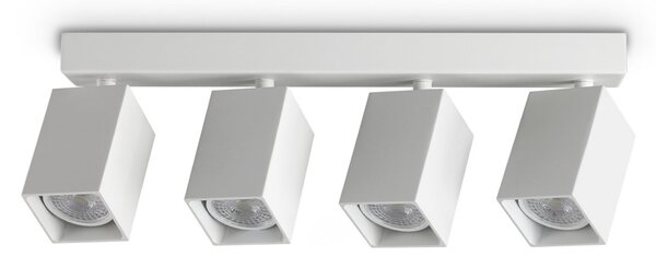 IDEAL LUX Ideal Lux Dynamite četverosvjetiljni četvrtasti stropni reflektor, bijeli, 38 cm, Bijela, Dnevni boravak/blagovaonica, Metal