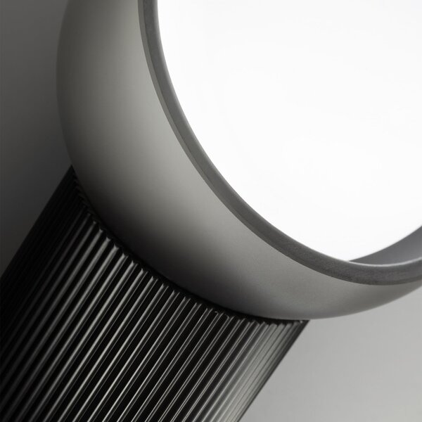 IDEAL LUX Stolna lampa Ideal Lux Bloom, crna/tamnosiva, visina 27 cm, Crno, Dnevni boravak/blagovaonica, Metal