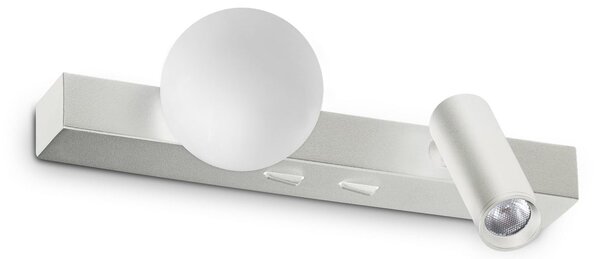 IDEAL LUX Ideal Lux Binomio LED zidna svjetiljka, bijela, širina 22 cm, metal, 2 svjetla, Bijela, Dnevni boravak/blagovaonica, Metal, Zidni reflektor