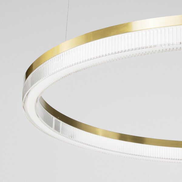 IDEAL LUX Ideal Lux Crown LED viseća svjetiljka, Ø 40 cm, mesing, metal, Zlato / mjed, Dnevni boravak/blagovaonica, Metal