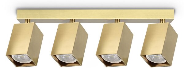 IDEAL LUX Ideal Lux Dynamite četvrtasti mesingani stropni reflektor, 38 cm, 4 svjetla, Zlato / mjed, Dnevni boravak/blagovaonica, Metal