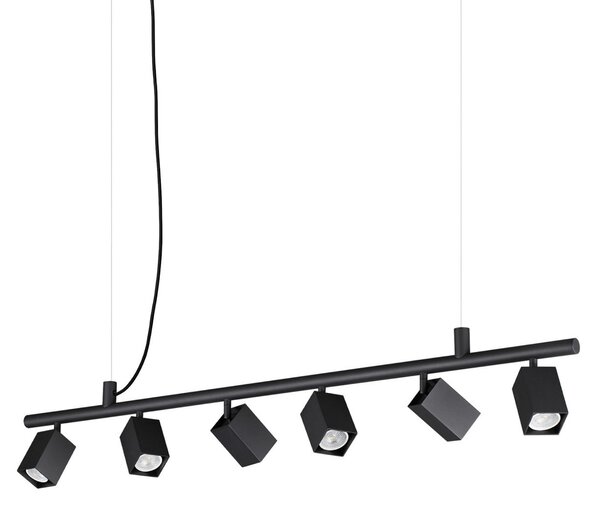 IDEAL LUX Ideal Lux Dynamite četvrtasto viseće svjetlo, crno, 6-svjetiljkama, Crno, Dnevni boravak/blagovaonica, Metal