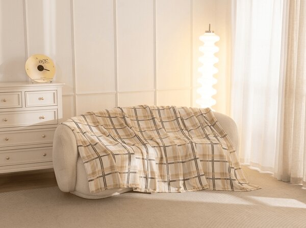 Mikropliš deka PLAID, krem boja Dimenzije: 150 x 200 cm