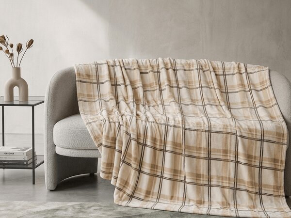 Mikropliš deka PLAID, krem boja Dimenzije: 150 x 200 cm