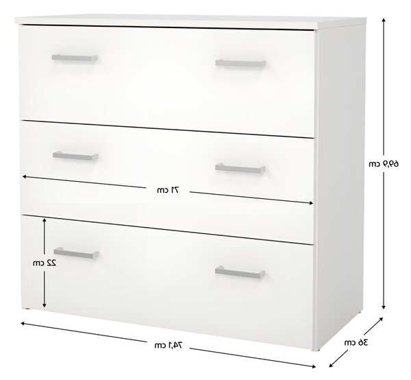 Zondo.hr Komoda Variar 3 (bijela) . 794130
