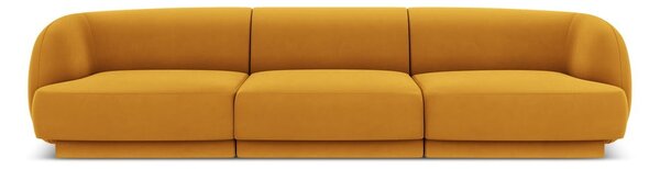 Senf žuta baršunasti sofa 259 cm Miley – Micadoni Home