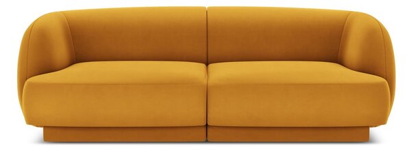 Senf žuta baršunasti sofa 184 cm Miley – Micadoni Home