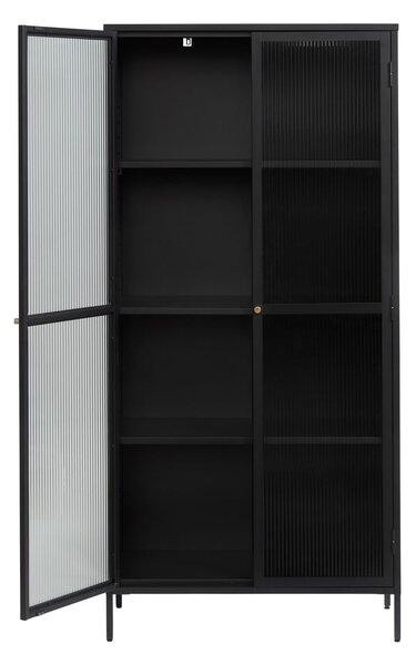 Crna metalna vitrina 90x190 cm Bronco - Unique Furniture