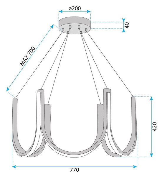Viseća LED lampa APP1749-CP Gold
