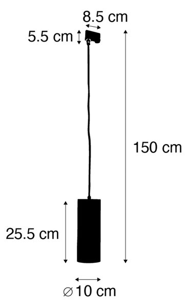Dizajnerska viseća svjetiljka bijela uklj. adapter za tračnicu 3-fazni - 3-fazni Tubo