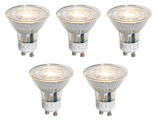 Set od 5 GU10 50mm prigušivih LED žarulja prozirne 4,9W 500 lm 2700K