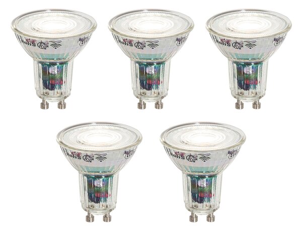 Set od 5 pametnih GU10 50mm LED žarulja prozirnih 4,8W 400 lm 1800-6500K