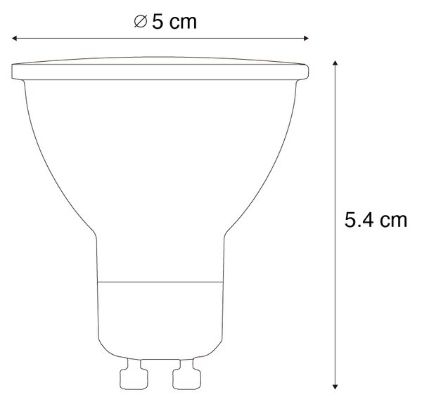 Set od 5 GU10 50mm LED žarulja prozirne 3W 250 lm 2200K
