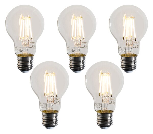 Set od 5 E27 prigušivih LED žarulja A60 prozirne 4W 470 lm 2700K