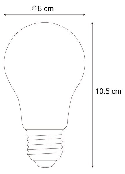 Set od 5 E27 prigušivih LED žarulja A60 prozirne 4,5W 500 lm 2700K