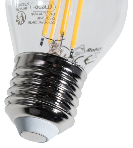 Set od 5 E27 prigušivih LED žarulja s filamentom G45 prozirne 4W 470 lm 2700K