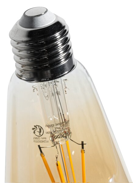 Set od 5 E27 prigušivih LED žarulja sa žarnom niti ST64 zlatne 4,5 W 450 lm 2200 K