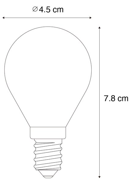Set od 5 E14 LED žarulja G45 zlatne 2W 180 lm 2100K