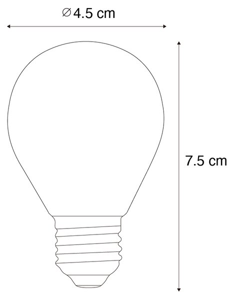 Set od 5 E27 prigušivih LED žarulja s filamentom G45 prozirne 4W 470 lm 2700K