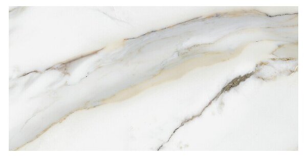 Porculanska pločica Marble Calacatta Gold (61 x 30,5 cm, Bijela, zlatna, Svilenkasti mat)