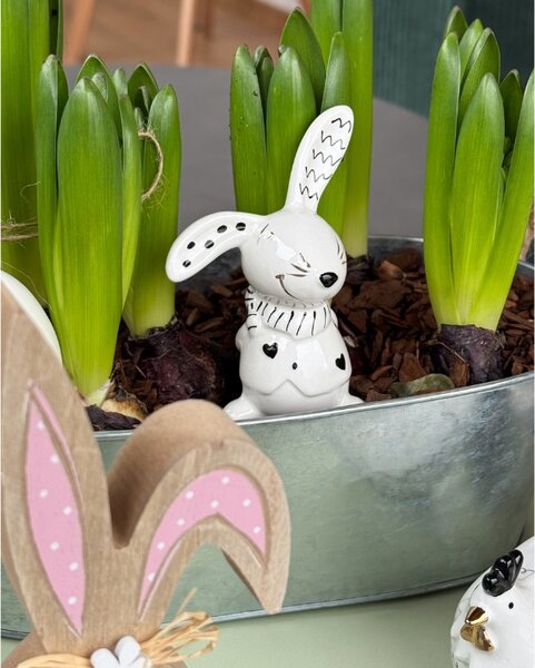 Keramički zeko BUNNY BACK 10 cm bijeli