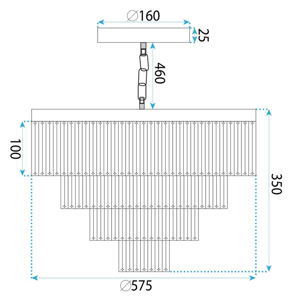 Kristalni Viseći Stropni Luster APP1533-6CP4 Zlatni