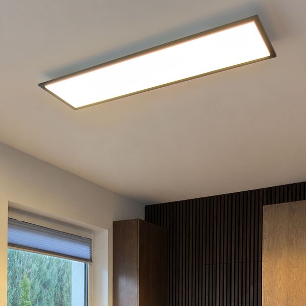 Moderna stropna svjetiljka crna 120 cm uključujući LED dim to warm - Liv