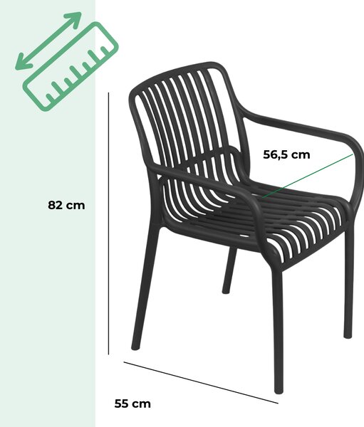Vrtna stolica LUISE, set od 4 kom, antracitna I.P.A.E-Progarden