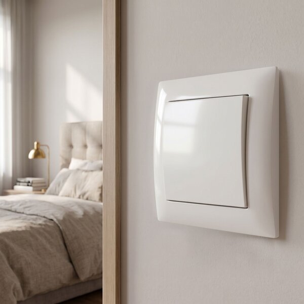 Jednostruki Prekidač s Okvirom OSTE JNH006-W WHITE