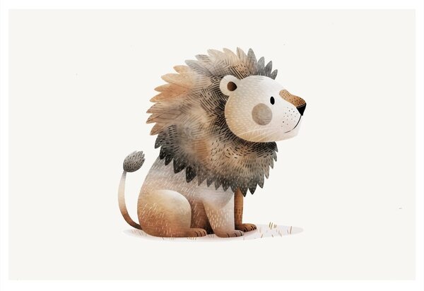 Slika slatki lav u prirodi