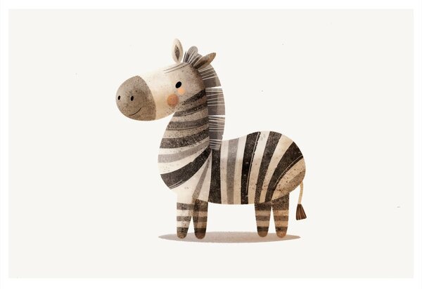 Slika slatka crtana zebra